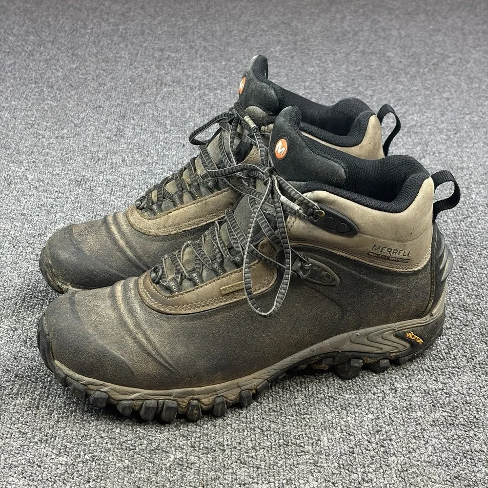 Merrell Opti-Warm 200g Insulated Waterproof Vibram Hiking Boots Mens 10 Brown